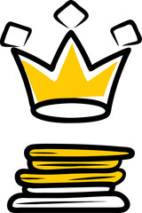 Poster - Silhouette Crown Icon Over Single Task Graphic Design