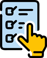 Poster - Hand Silhouette Placing Check Mark Icon Design vector