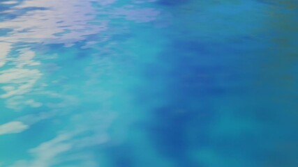 Wall Mural - Oceanic Symphony: Abstract representation of water, its crystalline surface reflecting the serene sky, creates a visual symphony of cool tones and fluid motion.