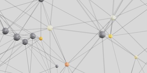 Poster - Modern network graphic with connected nodes. Ideal for tech, data, and communication concepts.