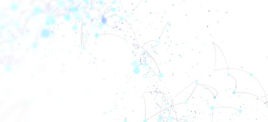 Aufkleber - Digital art depicting a network connection with light blue dots and lines on white background.