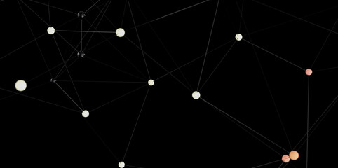 Aufkleber - Image of connected dots and lines representing network, technology, or connection.