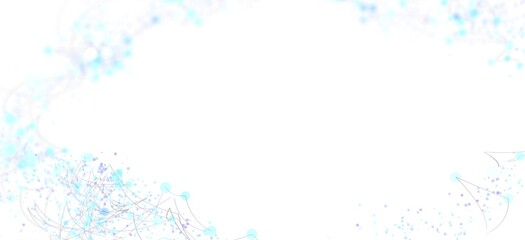 Aufkleber - Soft light blue particles and lines on white. Perfect for tech, science, or medical presentations.