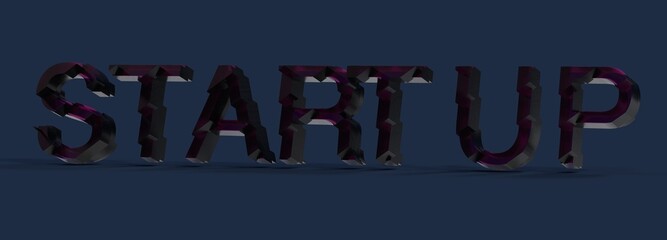 Poster - Abstract 3D rendering of the word 'STARTUP'. Perfect for business, technology, and innovation concepts.