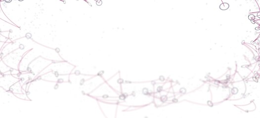 Poster - Abstract background image featuring interconnected pink lines and circles on a white backdrop. Ideal for technology, network, and connection concepts.
