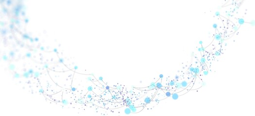 Aufkleber - Beautiful abstract background with blue glowing particles and connections. Perfect for technology, network, or digital concepts.
