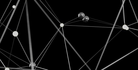 Poster - Stock photo of abstract network connection with dots and lines. Great for technology, connection, and network concepts.