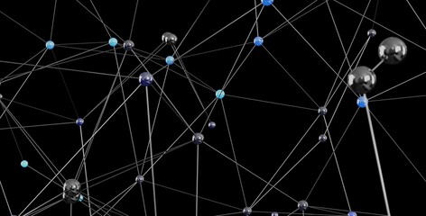 Poster - Abstract 3D rendering of a complex network.  Perfect for technology, connection, and global concepts.