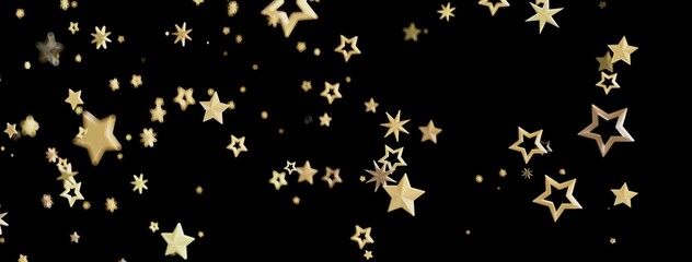Poster - Sparkling gold stars on black. Perfect for holidays, celebrations, and more!