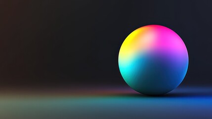 Poster - Vibrant sphere with gradient colors in dark .