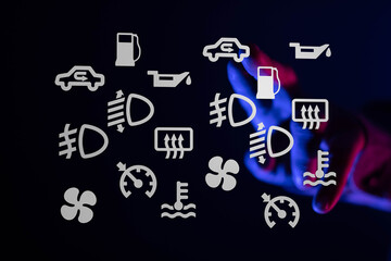 Poster - Understand your car's dashboard warning lights. Learn the meaning of each symbol and what to do.