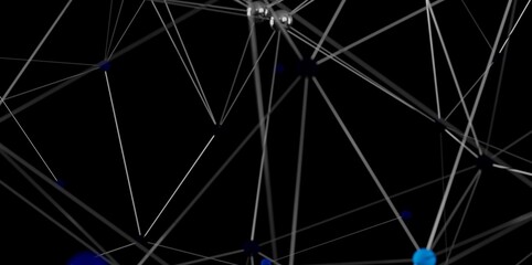 Poster - 3D rendering of a complex network.  Perfect for technology, connection, and communication concepts.