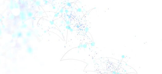 Poster - Beautiful abstract background with light blue network connections and dots. Perfect for technology or science themes.