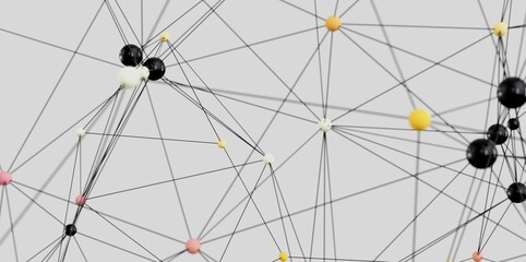 Poster - Complex network visualization.  Ideal for tech, AI, and connection concepts.