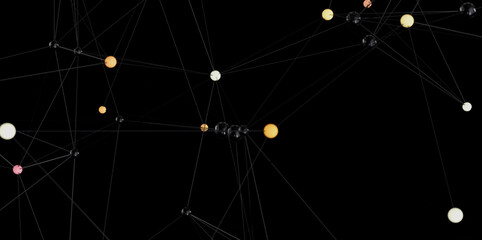 Poster - Modern abstract background. Network connection, nodes, lines. Technology concept.