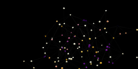 Poster - Digital network connection background. Abstract plexus background with connecting dots and lines.
