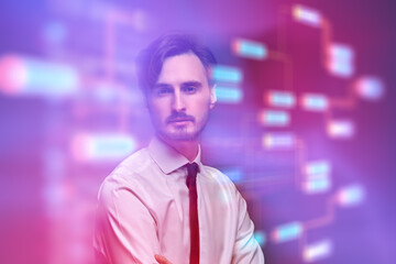 coder neon portrait