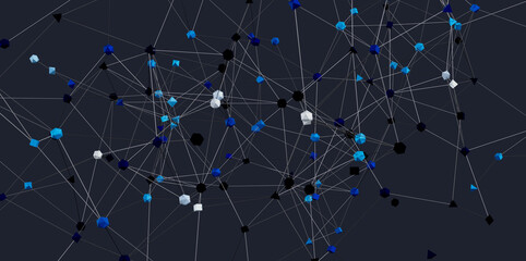 Poster - Digital network, connection, technology, communication, global, internet, data, futuristic, abstract, background, design, modern, creative.