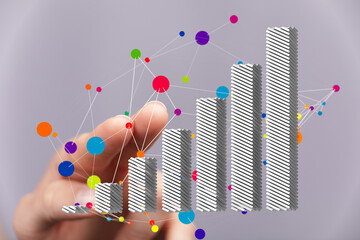 Poster - Interactive chart showcasing upward trending business growth and data connections.