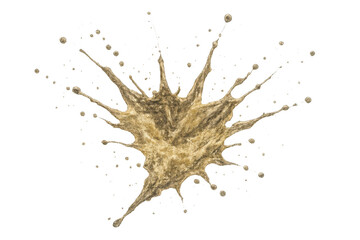 Poster - Flowing golden liquid dramatically splashing, spreading luxurious droplets across translucent surface with dynamic movement