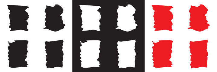 Wall Mural - Empty pieces of ripped teared sheets with jagged edges.  Scraps of torn paper vector. Vector for websites, mobile interfaces, presentations, banner, visual branding etc. Vector illustration. EPS 10