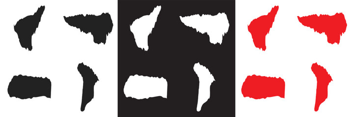 Wall Mural - Empty pieces of ripped teared sheets with jagged edges.  Scraps of torn paper vector. Vector for websites, mobile interfaces, presentations, banner, visual branding etc. Vector illustration. EPS 10