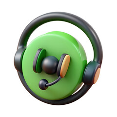 Poster - Modern 3d rendering of a customer service headset icon showcasing excellent support services available round the clock