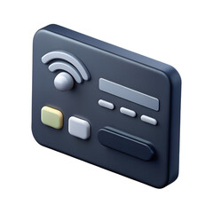 Leinwandbilder - Modern 3d rendering of a digital device featuring wifi connectivity and button elements for seamless internet access