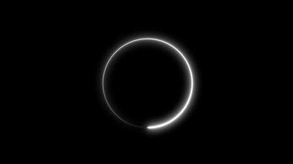 Poster - Glowing white Zero in Space with Solar Ring Design