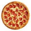 © Soneananh - Freshly baked pepperoni pizza with a golden crispy crust bubbly mozzarella cheese and vibrant tomato slices creating a mouthwatering and classic Italian dish