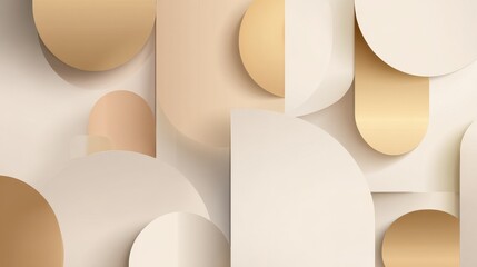 Poster - Abstract composition of soft shapes and colors creating a modern aesthetic background