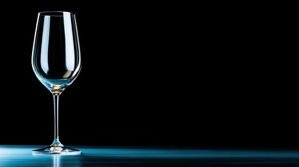Poster - Elegant glass on a dark background, highlighting reflections and shadows for artistic use