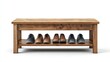 © ganthari - Wooden shoe rack with various footwear