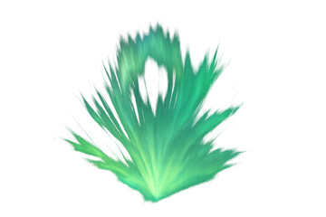 Poster - Green and teal light streaks expanding outwards on a transparent background, creating a vibrant and dynamic visual