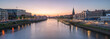 City of Bremen skyline panorama at sunset, Germany