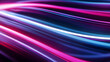 © Biru Langit Desember - Futuristic neon glow abstract background in blue magenta and white colors creates motion energy