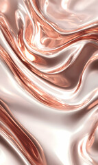 Poster - Iridescent rose gold elegance flowing in abstract forms shimmering light reflecting liquid texture creating metallic effect and elegant pattern