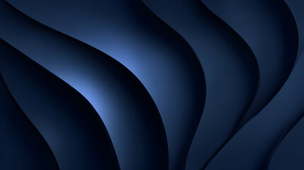 Poster - Elegant dark blue flowing shapes creating a modern abstract background for stylish presentations