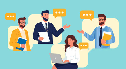 Poster - Diverse Team Virtual Meeting Online Collaboration Communication