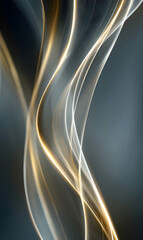 Poster - Ethereal trails of shimmering light create a fluid, captivating visual journey, embodying abstract elegance and smooth movement