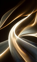 Poster - Elegant luminous trails dance across a dark canvas creating a mesmerizing symphony of light and movement