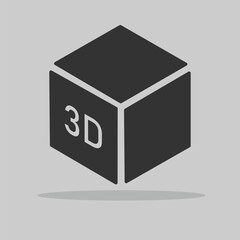 Poster - 3d cube Printing vector symbol. 3D Print vector icon. cubes illustration.
