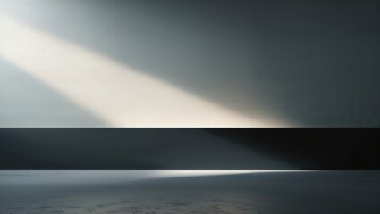 Poster - Light beams create dynamic visuals in an abstract space with subtle textures and shadows at dusk