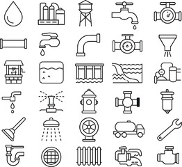 Fototapete - Science icon set in vector style with various symbols for web business and design uses
