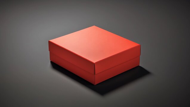 Orange textured Box Mockup on dark background. 3d rendering 