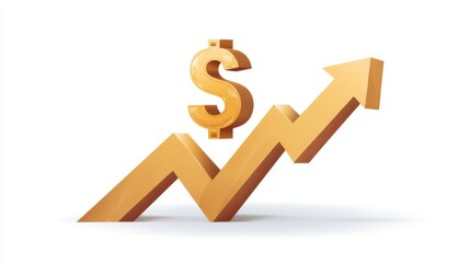 Poster - Graph showing upward trend with a dollar sign symbolizes financial growth and success.