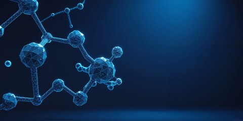 Poster - Digital representation of molecular structures in a futuristic environment showcasing scientific concepts and innovations