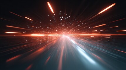 Aufkleber - Dynamic light streaks create an abstract sense of speed and motion against a dark background, evoking energy and excitement.