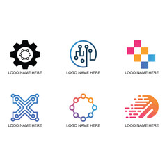Fototapete - Collection of abstract logo designs isolated on white background