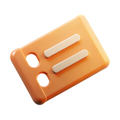 Poster - Peach Orange 3D Rendered Icon Representing a Rate Limit Error Code with Two Off White Horizontal Bars and Two... isolated on a transparent background